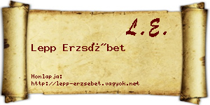 Lepp Erzsébet névjegykártya